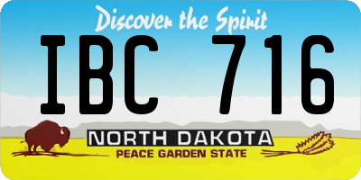 ND license plate IBC716