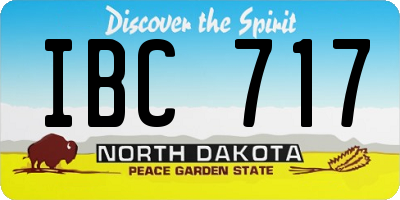 ND license plate IBC717