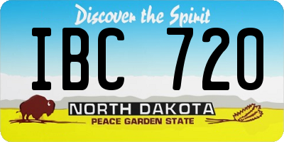 ND license plate IBC720