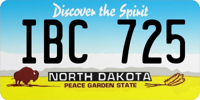 ND license plate IBC725
