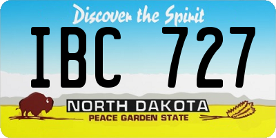 ND license plate IBC727