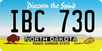 ND license plate IBC730