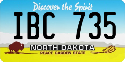 ND license plate IBC735