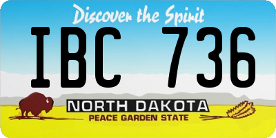 ND license plate IBC736