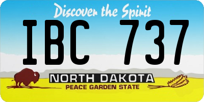 ND license plate IBC737