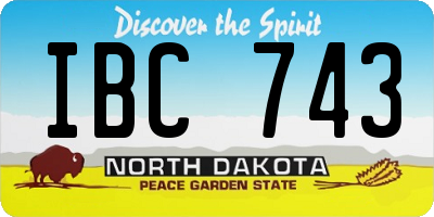 ND license plate IBC743