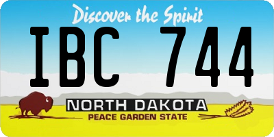 ND license plate IBC744