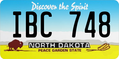 ND license plate IBC748