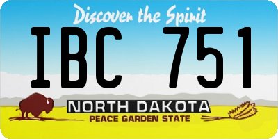 ND license plate IBC751