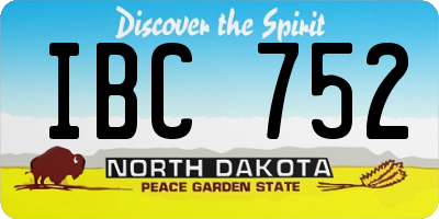 ND license plate IBC752