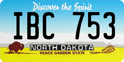 ND license plate IBC753