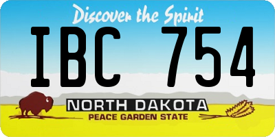 ND license plate IBC754
