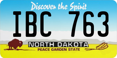 ND license plate IBC763