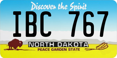 ND license plate IBC767