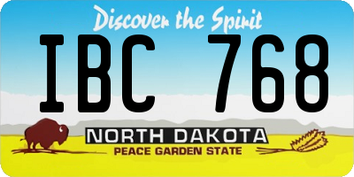 ND license plate IBC768