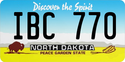 ND license plate IBC770