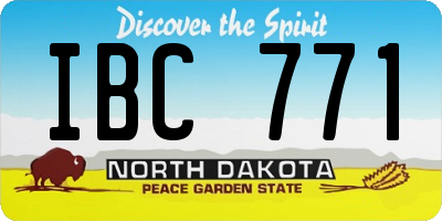 ND license plate IBC771