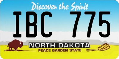ND license plate IBC775