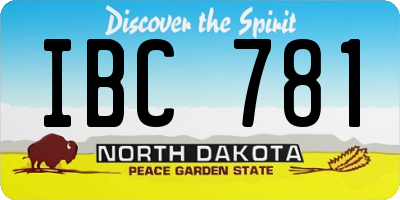 ND license plate IBC781