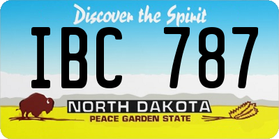 ND license plate IBC787