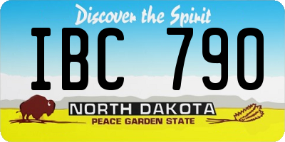ND license plate IBC790