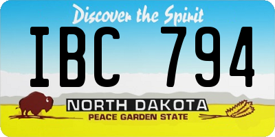 ND license plate IBC794
