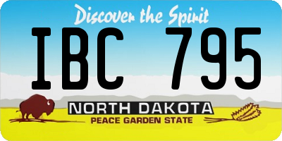 ND license plate IBC795