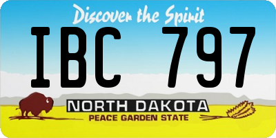 ND license plate IBC797