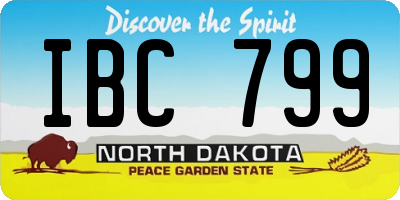ND license plate IBC799