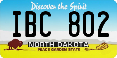 ND license plate IBC802
