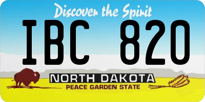 ND license plate IBC820