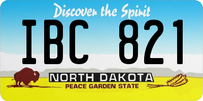 ND license plate IBC821