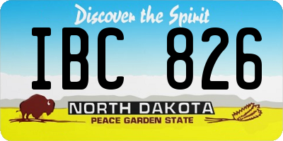 ND license plate IBC826