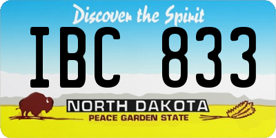 ND license plate IBC833