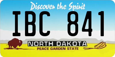 ND license plate IBC841