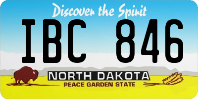 ND license plate IBC846