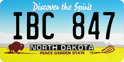 ND license plate IBC847