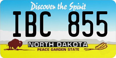 ND license plate IBC855