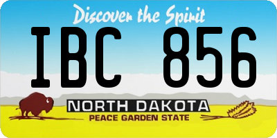 ND license plate IBC856