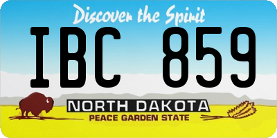 ND license plate IBC859