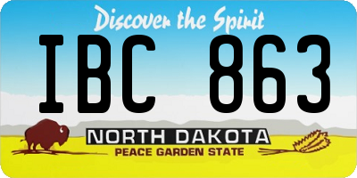 ND license plate IBC863