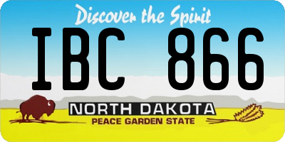 ND license plate IBC866