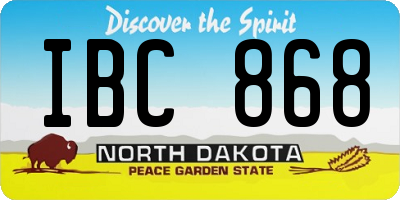 ND license plate IBC868