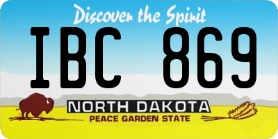 ND license plate IBC869