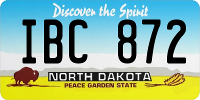 ND license plate IBC872