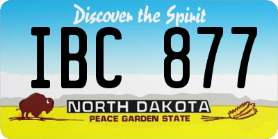 ND license plate IBC877