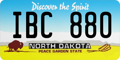ND license plate IBC880