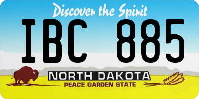 ND license plate IBC885