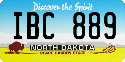 ND license plate IBC889