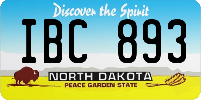 ND license plate IBC893